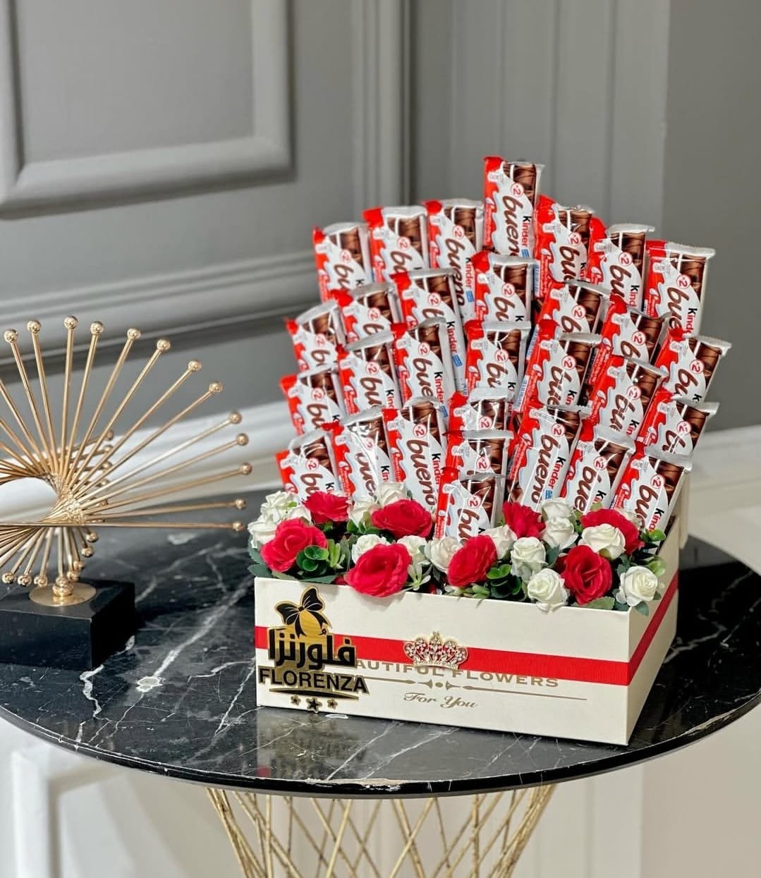 Luxury Kinder Bueno chocolate and rose gift box in Bangladesh