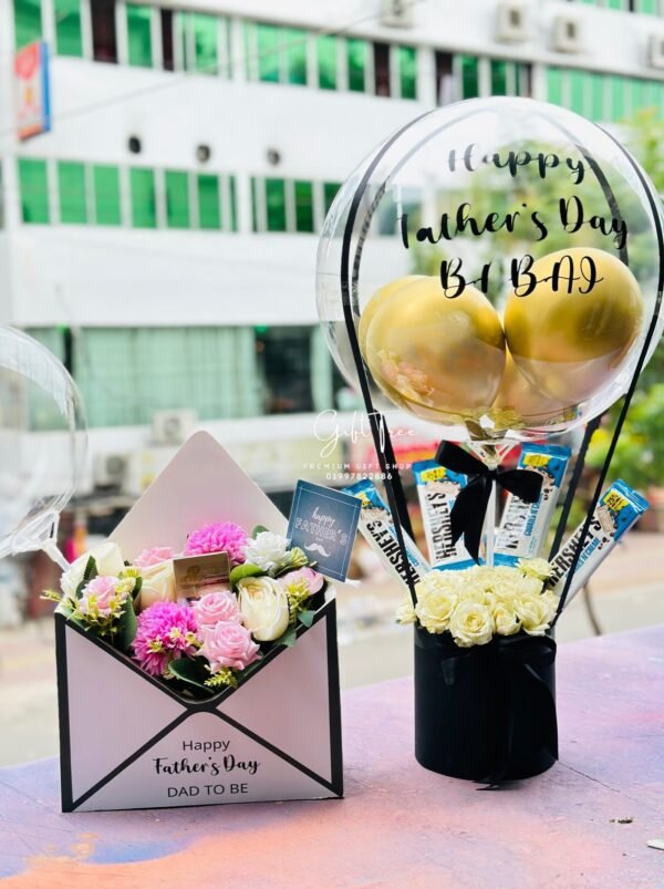 Balloon Bouquet with rose envelope
