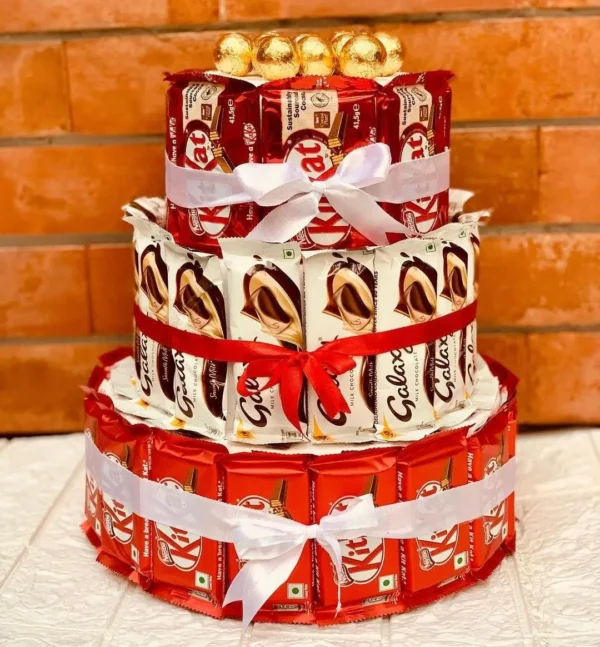 Chocolate Tower with KitKat Galaxy & Ferrero Rocher