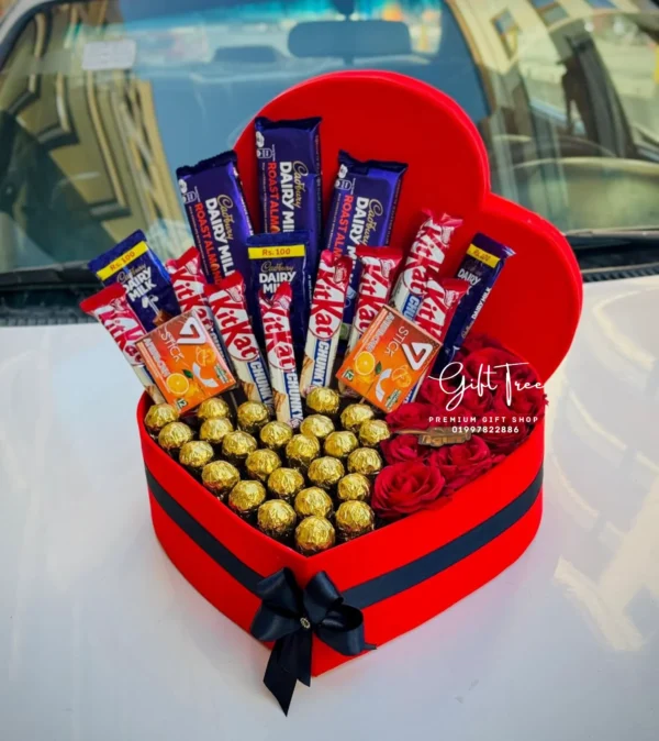 Heart Shape Chocolate Hamper