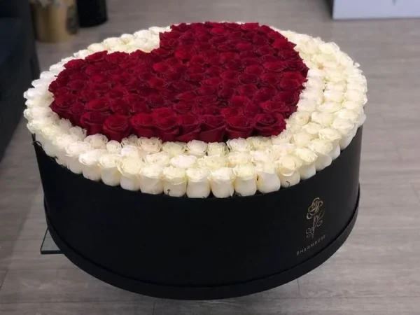 Luxury Valentine Red & White Rose Box