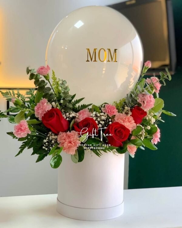 Premium Mother’s Day Balloon Bouquet with Natural Rose