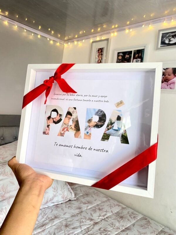 Papa Photo Frame White