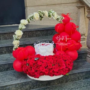 Red And White Theme Cake Hamper