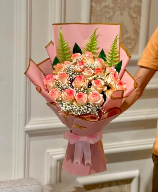 Sweet Pink Rose Charm