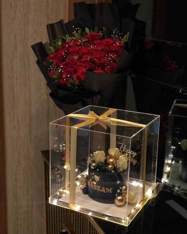 Premium box with Cake & Flowers