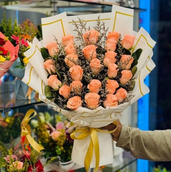 Chinise Pich Rose Bouquet