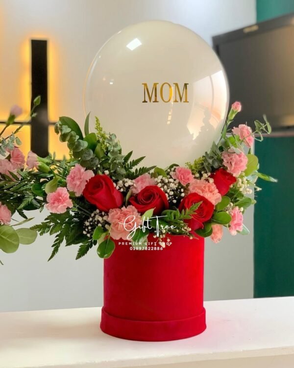 Premium Luxuries balloon Hamper with Flower