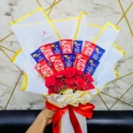 Chocolate Bouquet with Red Roses