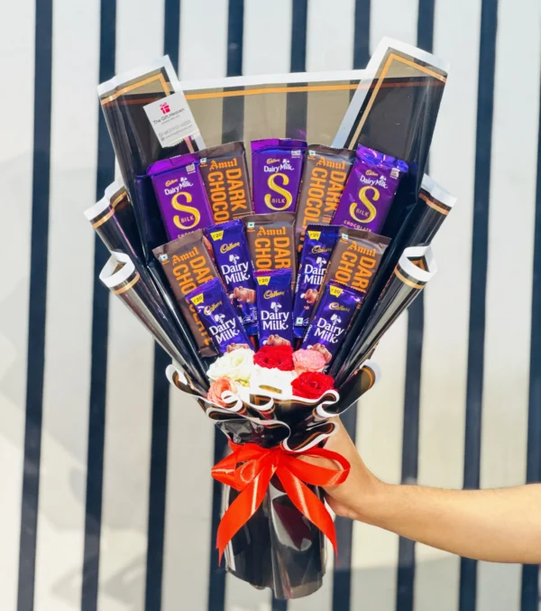 Premium Chocolate Bouquet with Dairy Milk Silk & Dark Chocolate
