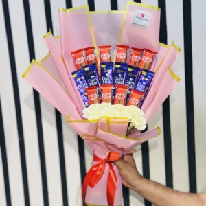Premium Chocolate Bouquet with Dairy Milk & KitKat