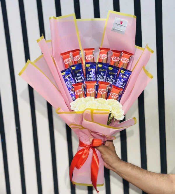 Premium Chocolate Bouquet with Dairy Milk & KitKat