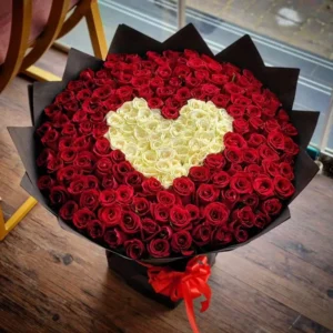 Luxury 500 Red & White Roses Bouquet