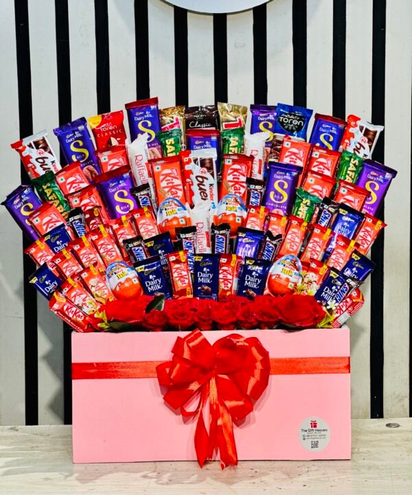 Luxury Chocolate Box with Premium Chocolates & Roses